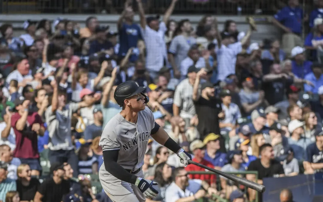 Judge hits 58th and 59th homers, Yanks beat Brewers 12-8